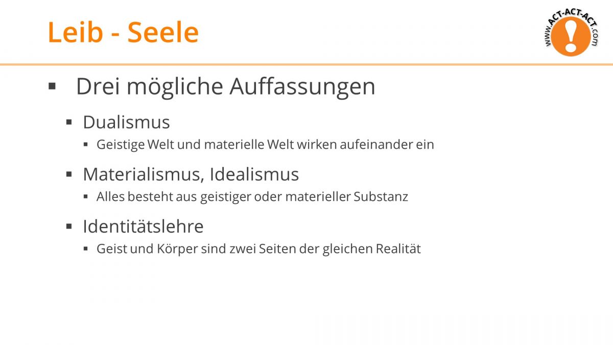 Psychologie Aufnahmetest Vorbereitung: Leib - Seele