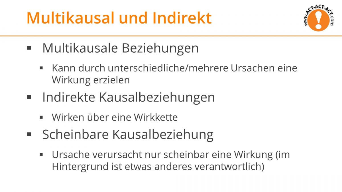 Psychologie Aufnahmetest Kapitel 3: Multikausal und Indirekt