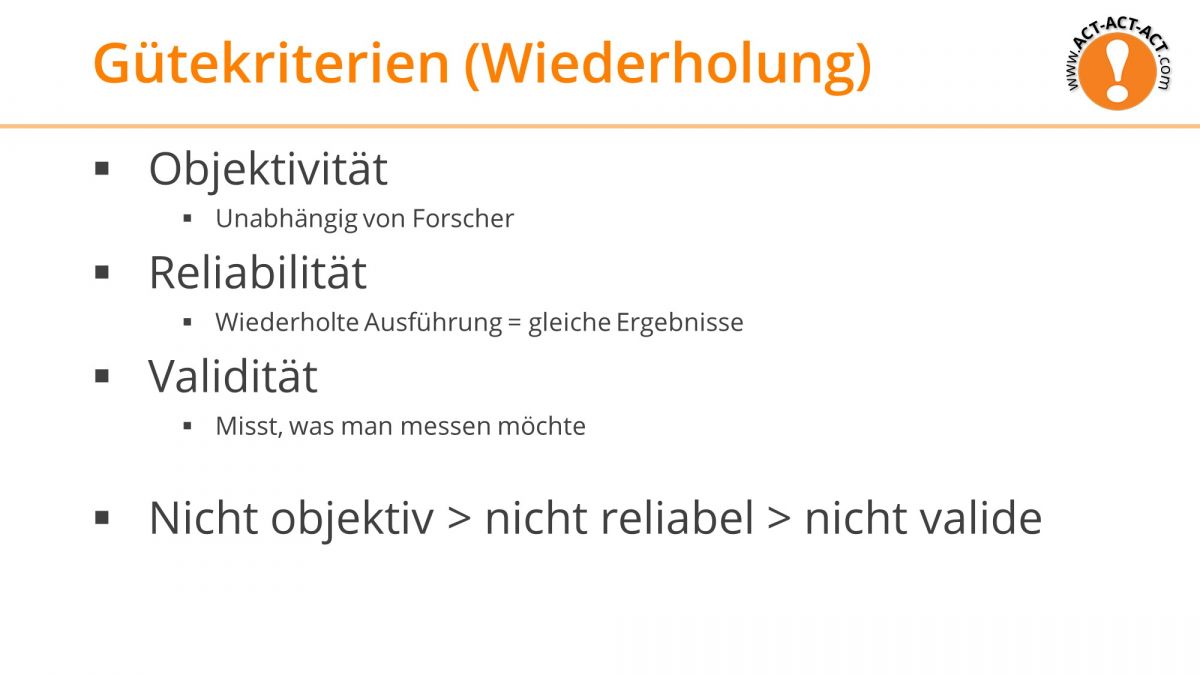 Psychologie Aufnahmetest Kapitel 3: Gütekriterien