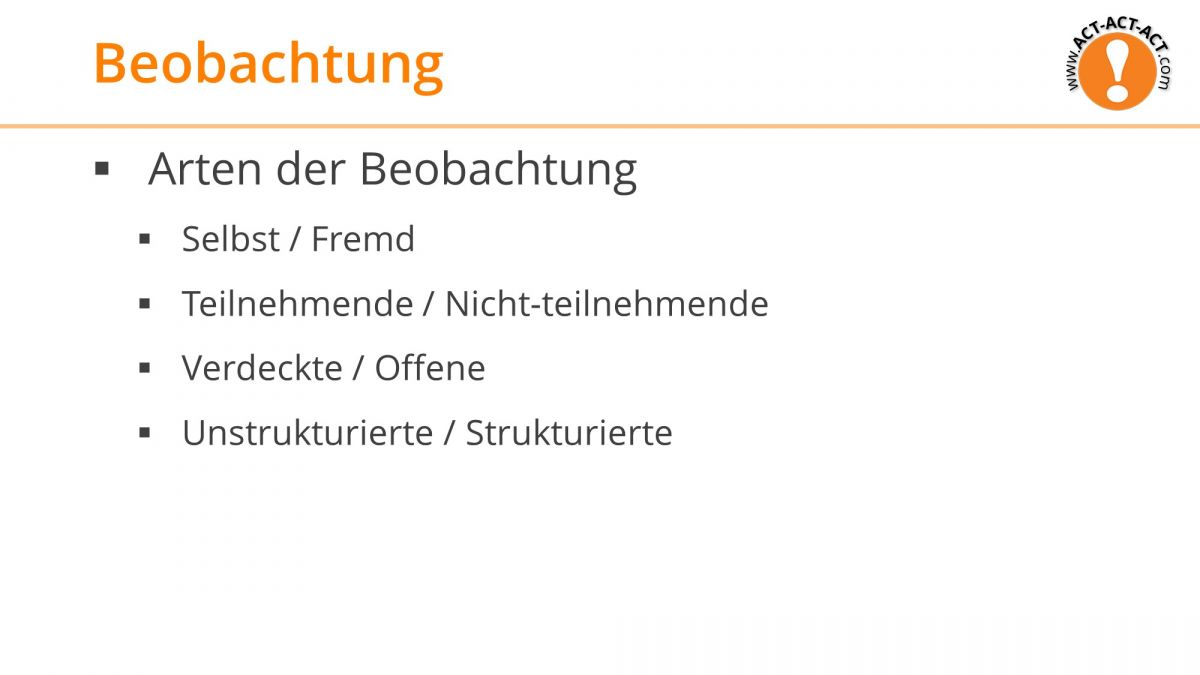 Psychologie Aufnahmetest Kapitel 3: Beobachtung