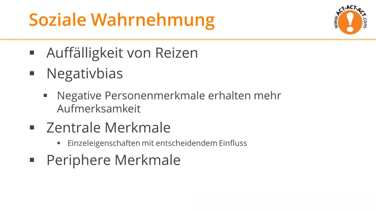 Psychologie Aufnahmetest Kapitel 10: Soziale Wahrnehmung