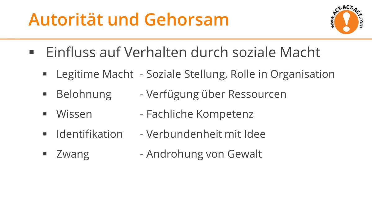 Psychologie Aufnahmetest Kapitel 10: Autorität und Gehorsam