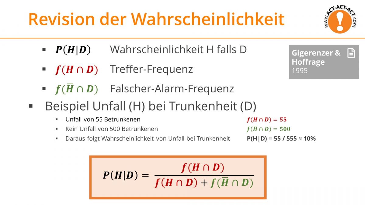 Psychologie Aufnahmetest Kapitel 8: Revision Wahrscheinlichkeit 